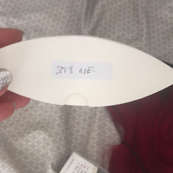 New Long Wavy Synthetic Black Root Red Lit Unicorns Wig - Picture 7 of 9